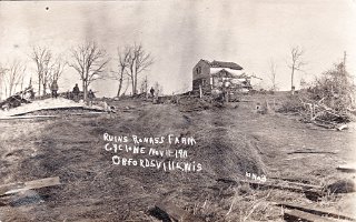 Ruins Ronass Farm, Cyclone Nov. 11, 1911, Orgordville, Wis.